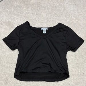 Black V-Neck Women's Top